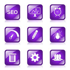 SEO Internet Sign Square Vector Violet Icon Design Set 8 N7