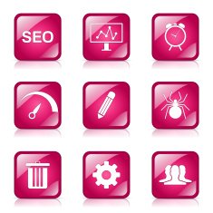 SEO Internet Sign Square Vector Pink Icon Design Set 8 N6