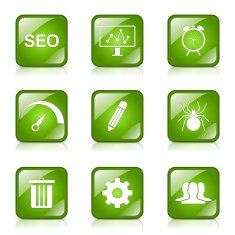 SEO Internet Sign Square Vector Green Icon Design Set 8 N7