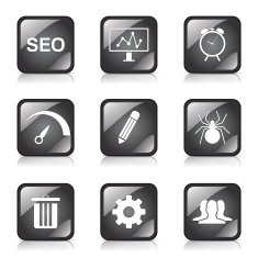 SEO Internet Sign Square Vector Black Icon Design Set 8 N7