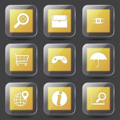 SEO Internet Sign Square Vector Yellow Icon Design Set 10 N6