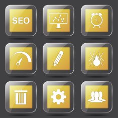 SEO Internet Sign Square Vector Yellow Icon Design Set 8 N7