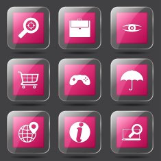 SEO Internet Sign Square Vector Pink Icon Design Set 10 N8