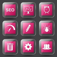SEO Internet Sign Square Vector Pink Icon Design Set 8 N7