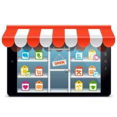 Vector Tablet PC with Supermarket Concept N2