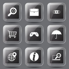 SEO Internet Sign Square Vector Black Icon Design Set 10 N8