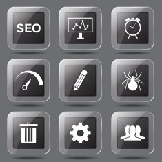 SEO Internet Sign Square Vector Black Icon Design Set 8 N8