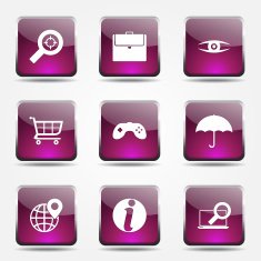 SEO Internet Sign Square Vector Pink Icon Design Set 10 N9
