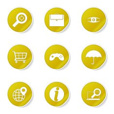 SEO Internet Sign Yellow Vector Button Icon Design Set 10 N5