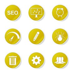 SEO Internet Sign Yellow Vector Button Icon Design Set 8 N6