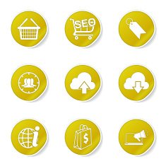 SEO Internet Sign Yellow Vector Button Icon Design Set 7 N6