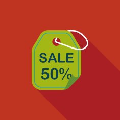 shopping sale price tag flat icon with long shadow eps10 N33