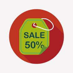 shopping sale price tag flat icon with long shadow eps10 N37
