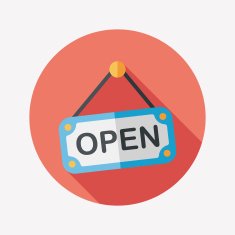 shopping store sign flat icon with long shadow eps10 N58