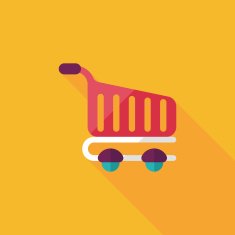 shopping cart flat icon with long shadow eps10 N39