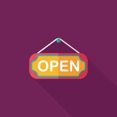 shopping store sign flat icon with long shadow eps10 N62