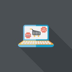 online shopping flat icon with long shadow eps10 N28