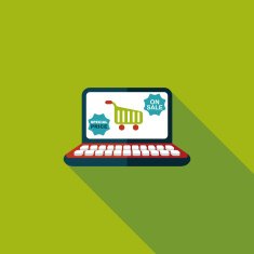 online shopping flat icon with long shadow eps10 N29