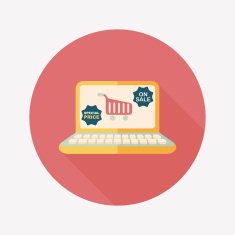 online shopping flat icon with long shadow eps10 N33