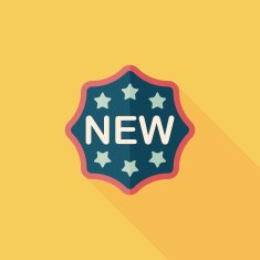new sticker flat icon with long shadow eps10 N4