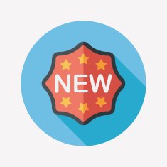 new sticker flat icon with long shadow eps10 N5