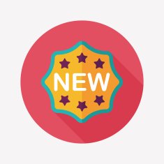 new sticker flat icon with long shadow eps10 N7