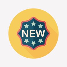 new sticker flat icon with long shadow eps10 N8