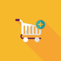 shopping cart flat icon with long shadow eps10 N46