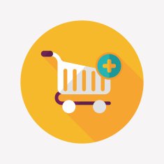 shopping cart flat icon with long shadow eps10 N48