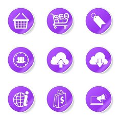 SEO Internet Sign Violet Vector Button Icon Design Set 7 N7