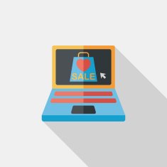 online shopping flat icon with long shadow eps10 N35