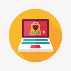 online shopping flat icon with long shadow eps10 N38