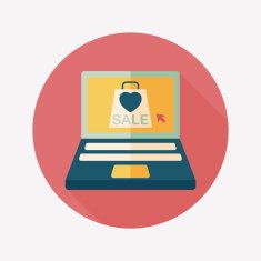 online shopping flat icon with long shadow eps10 N39