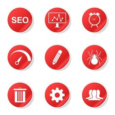 SEO Internet Sign Red Vector Button Icon Design Set 8 N6