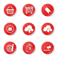 SEO Internet Sign Red Vector Button Icon Design Set 7 N4