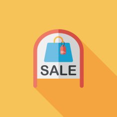 shopping store sale sign flat icon with long shadow eps10 N12