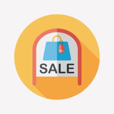 shopping store sale sign flat icon with long shadow eps10 N16