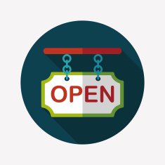 shopping store sign flat icon with long shadow eps10 N67