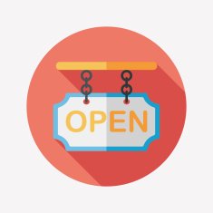 shopping store sign flat icon with long shadow eps10 N68