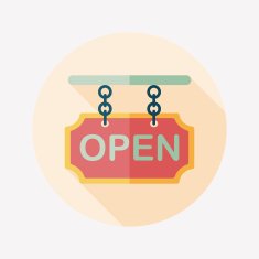 shopping store sign flat icon with long shadow eps10 N70