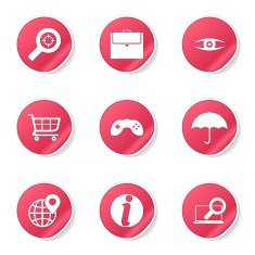 SEO Internet Sign Pink Vector Button Icon Design Set 10 N6