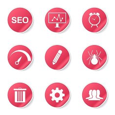 SEO Internet Sign Pink Vector Button Icon Design Set 8 N7