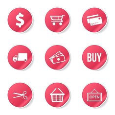 Shopping Sign Pink Vector Button Icon Design Set N7