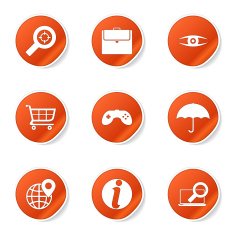 SEO Internet Sign Orange Vector Button Icon Design Set 10 N6