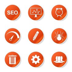 SEO Internet Sign Orange Vector Button Icon Design Set 8 N5