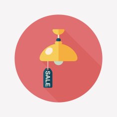shopping sale lamp flat icon with long shadow eps10 N8