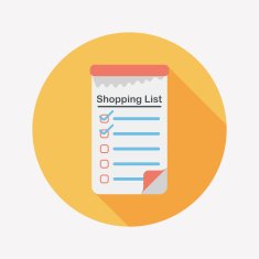 shopping list flat icon with long shadow eps10 N12