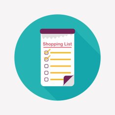 shopping list flat icon with long shadow eps10 N14