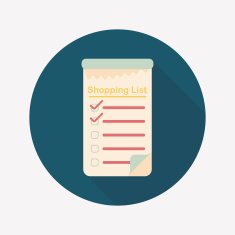 shopping list flat icon with long shadow eps10 N15