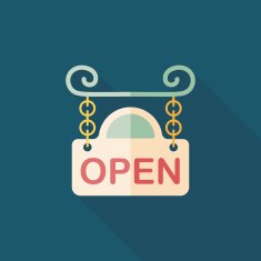 shopping store sign flat icon with long shadow eps10 N72
